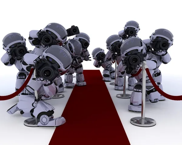 Robot Paparazzi en la alfombra roja — Foto de Stock