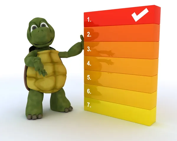Tortoise with a to do list — Stock Photo, Image