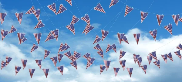 Stars and stripes bunting and pennants — Stock Photo, Image