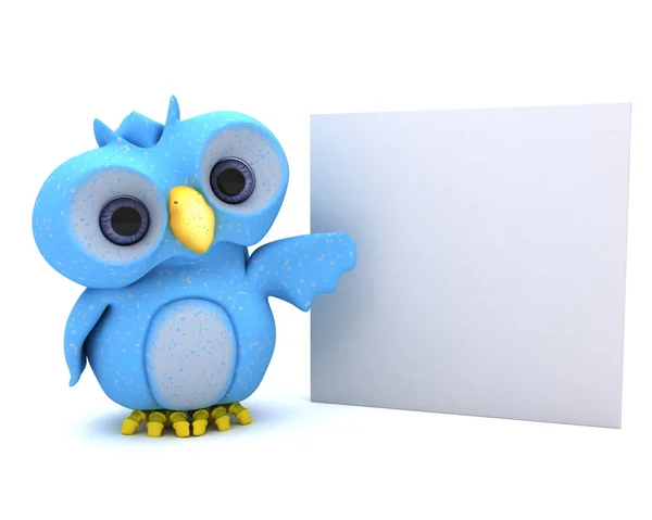 Cute Blue Bird Character — Stock Photo, Image