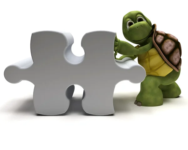 Черепаха з головоломкою — стокове фото