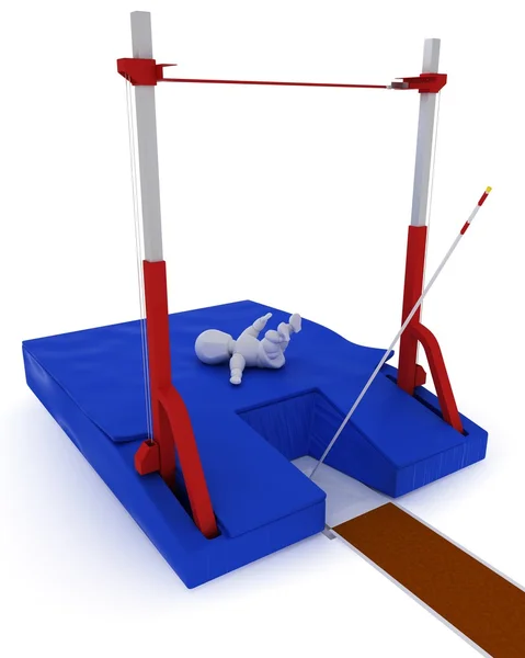 Man competing in the pole vault — Stock Photo, Image