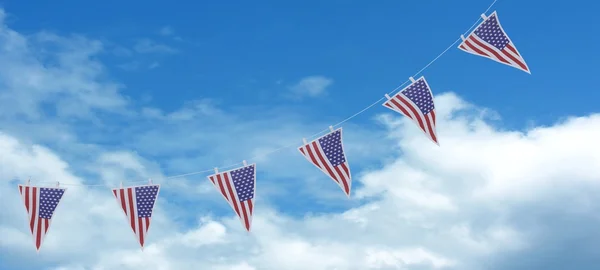 Stars and stripes bunting and pennants — Stock Photo, Image