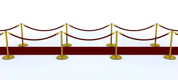 Red carpet and velvet rope — Stock Photo, Image
