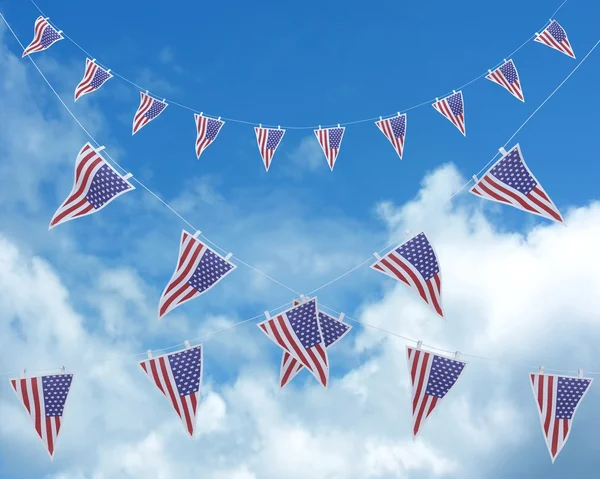 Stars and stripes bunting and pennants — Stock Photo, Image