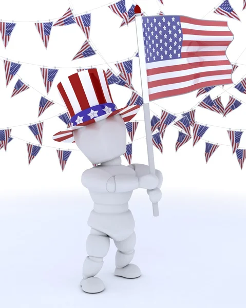 Hombre con bandera americana —  Fotos de Stock