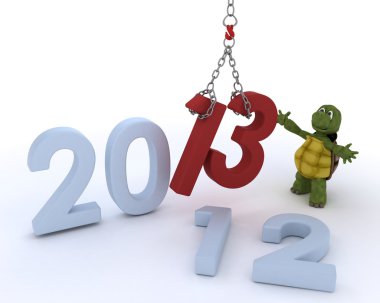 Yeni yılda getirerek kaplumbağa