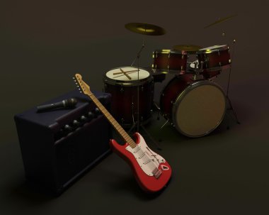 gitar ve Drum kit