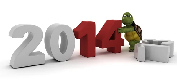 Schildpad brengen in het nieuwe jaar — Stockfoto
