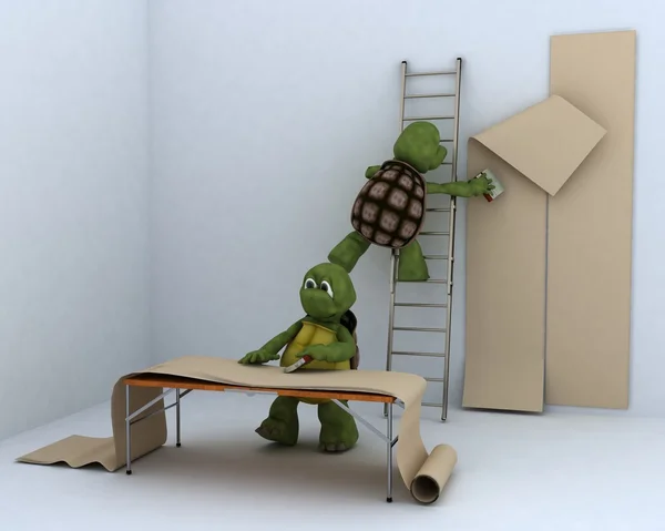 Sköldpaddor dekorera ett rum — Stockfoto
