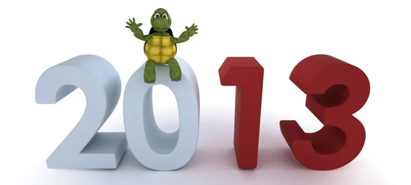 Tortuga trayendo en el nuevo año — Foto de Stock
