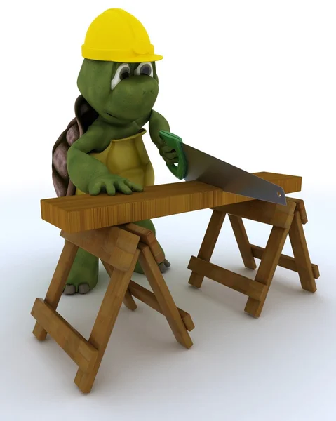 Tortoise carpenter contractor — Stock Photo, Image