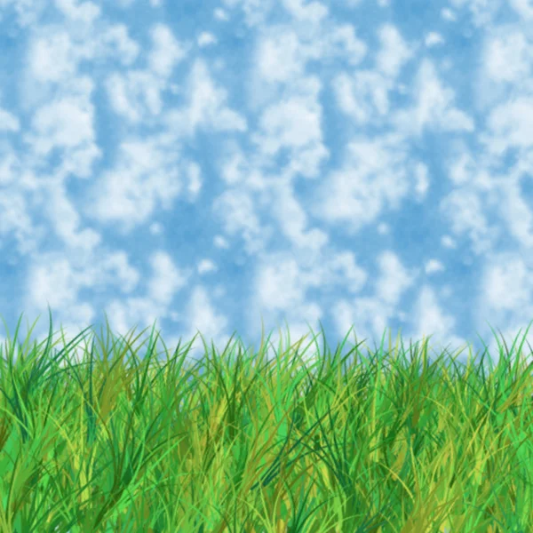 Gras en lucht — Stockfoto