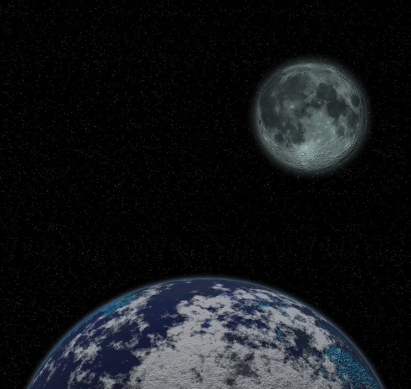 月と地球 — ストック写真
