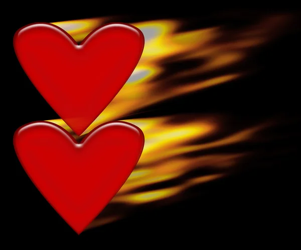 Burning hearts — Stock Photo, Image