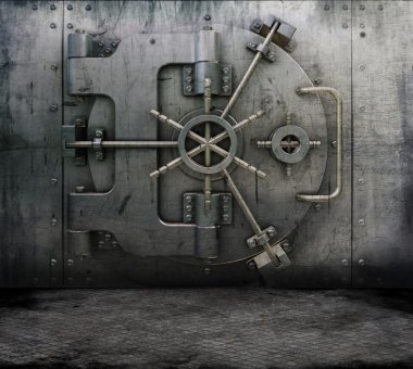 Grunge interieur met bank kluis