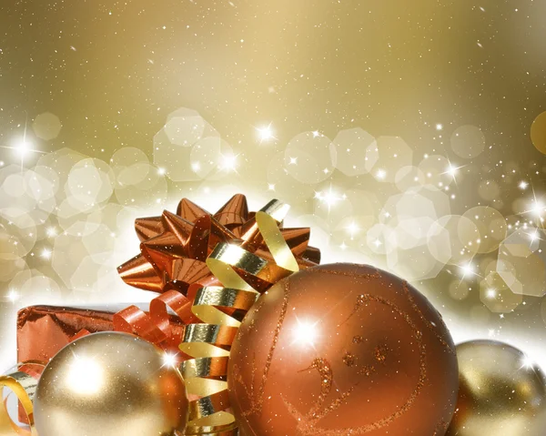 Christmas ornaments on decorative background — Stock Photo, Image