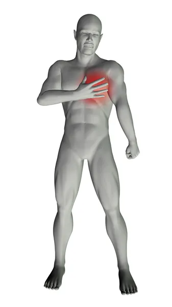 Man with chest pain — Stock Photo, Image