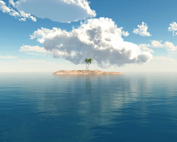 Île tropicale en mer bleue claire — Photo