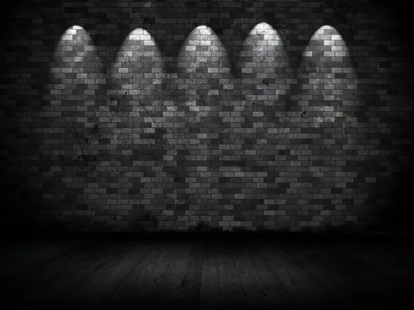 Grunge zeď s bodovými světly — Stock fotografie