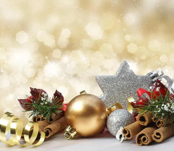 Glittery gouden Kerstmis achtergrond — Stockfoto