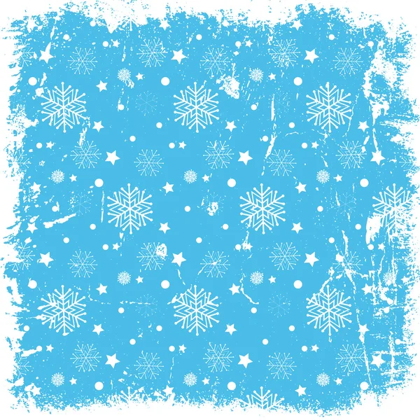 Grunge fondo de copo de nieve — Vector de stock