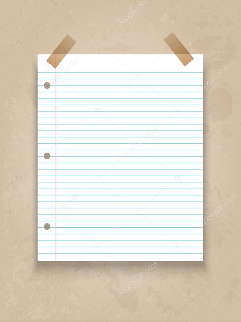 Lined paper on grunge background