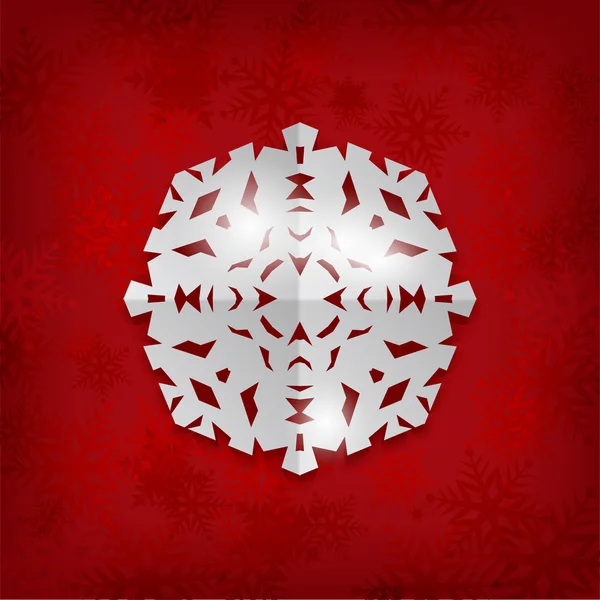 Christmas paper snowflake — Stock Vector