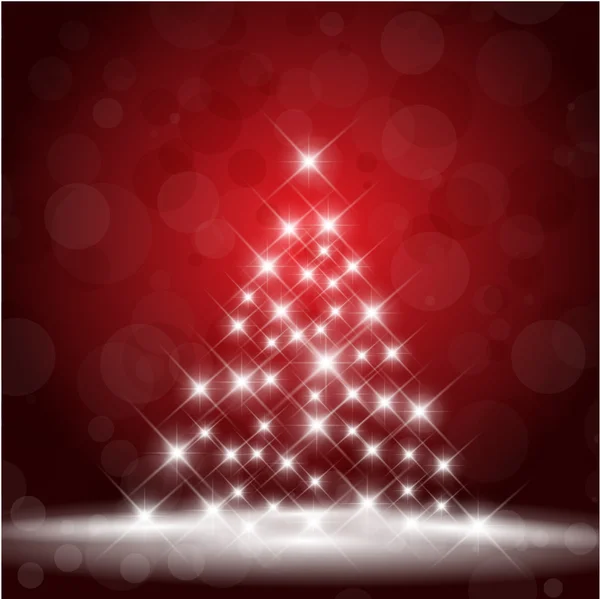 Jul bakgrund med stjärnklara träd — Stock vektor