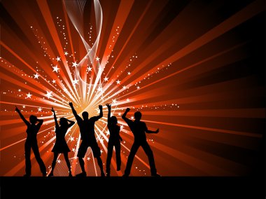 Yıldız patlaması arka dans insanlar