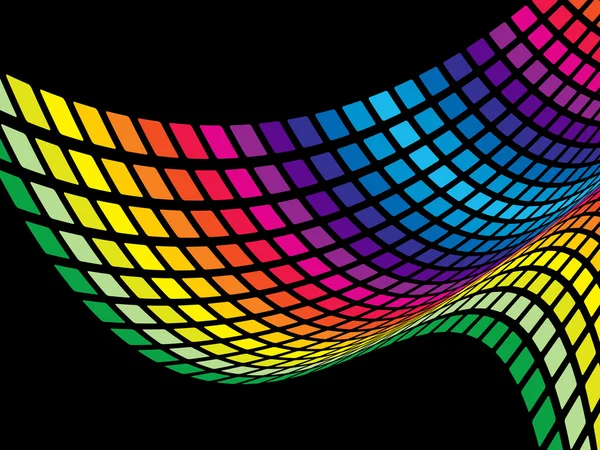 抽象的な虹の波 — ストックベクタ