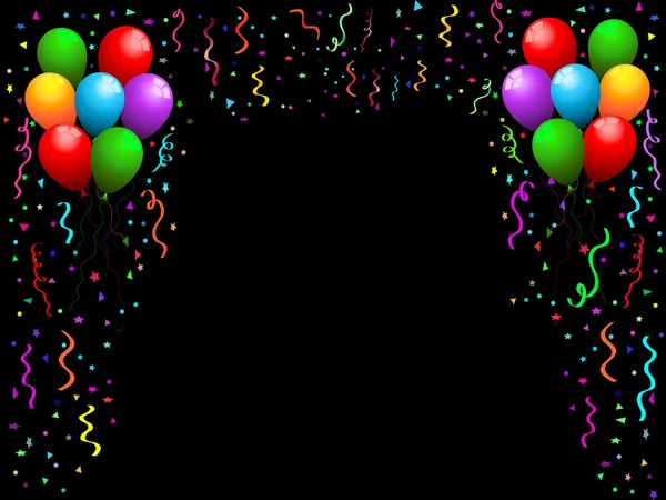 Balonlar, flamalar ve konfeti — Stok Vektör