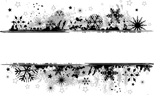 Grunge fondo de copo de nieve — Vector de stock