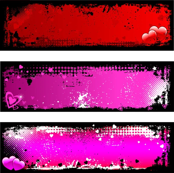 Grunge Valentines backgrounds — Stock Vector