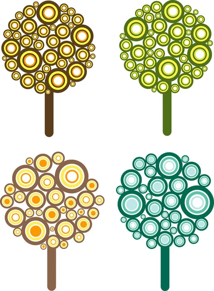 Retro trees — Stock Vector