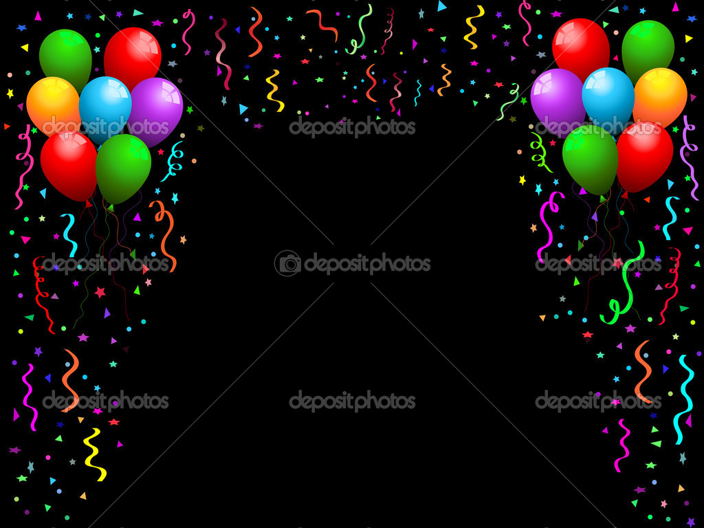 Balloons, streamers and confetti Stock Vector Image by ©kjpargeter