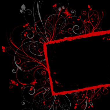 çiçekli grunge kenarlık