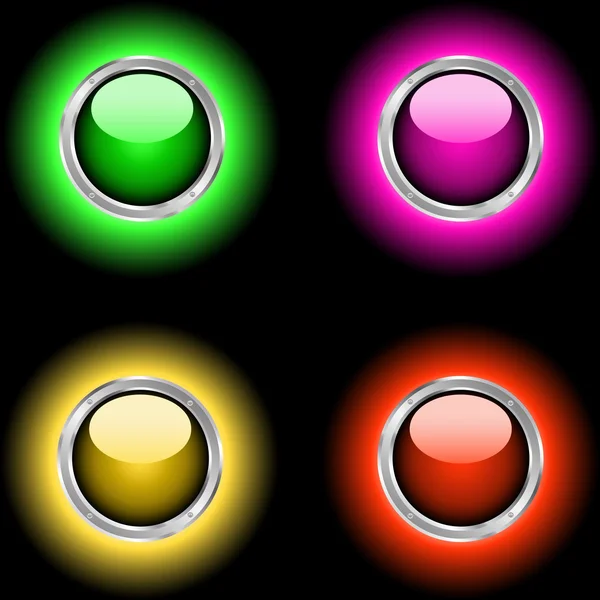 Glowing buttons — Stock Vector