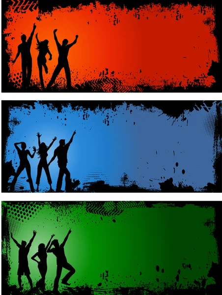 Grunge party backgrounds — Stock Vector