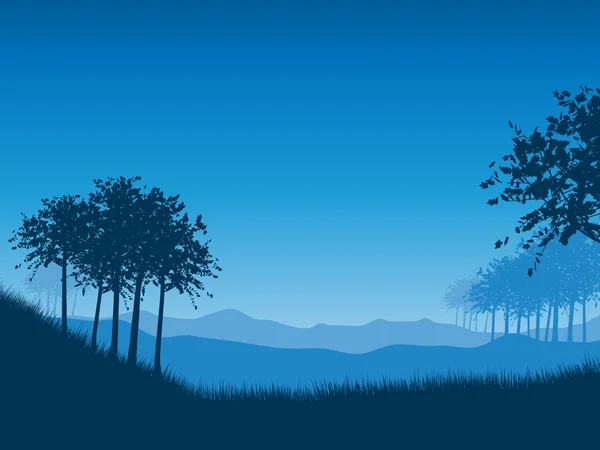 Paisaje por la noche — Vector de stock