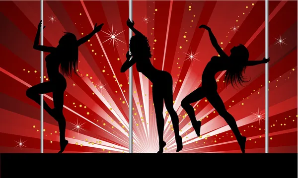 Sexy pole dancers — Stock Vector