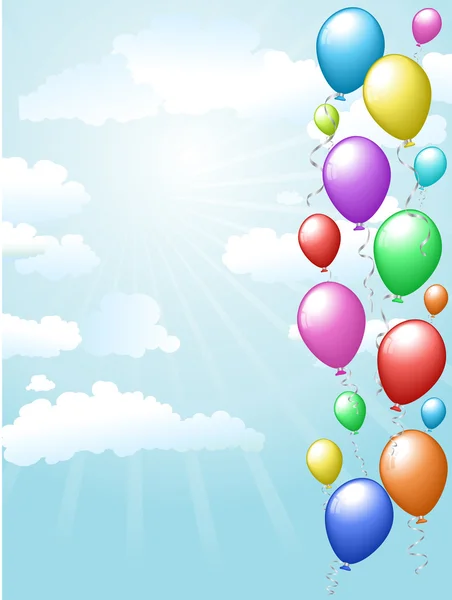 Ballons flottant dans le ciel — Image vectorielle