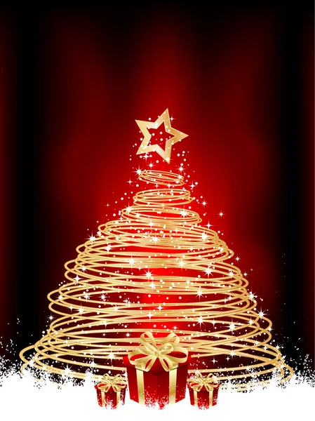 クリスマスツリーとプレゼント — ストックベクタ