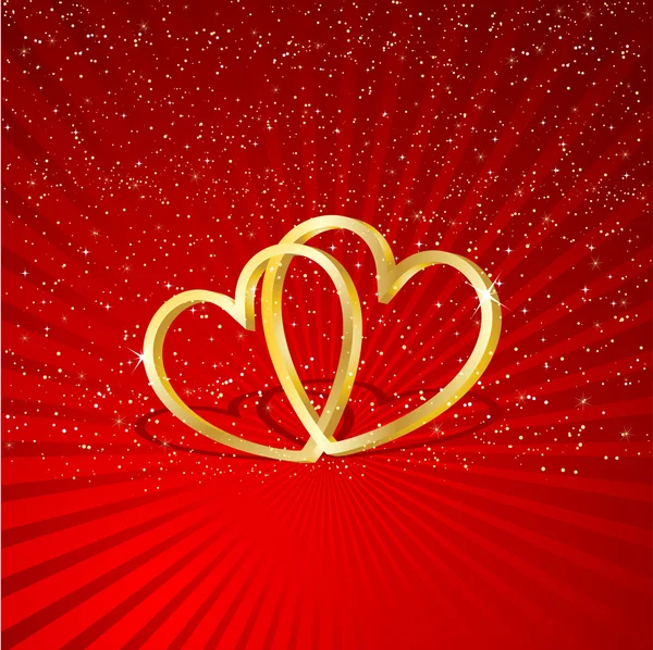 Interlocking hearts — Stock Vector