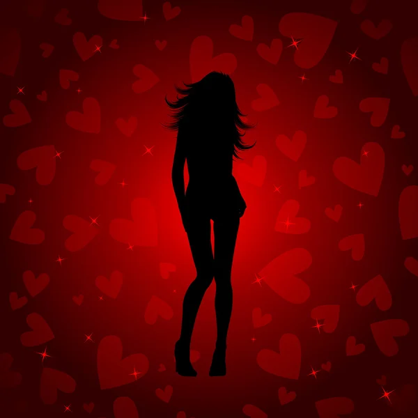 Sexy San Valentín femenino — Vector de stock