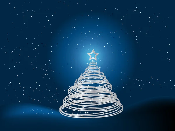 Silver christmas tree background — Stock Vector