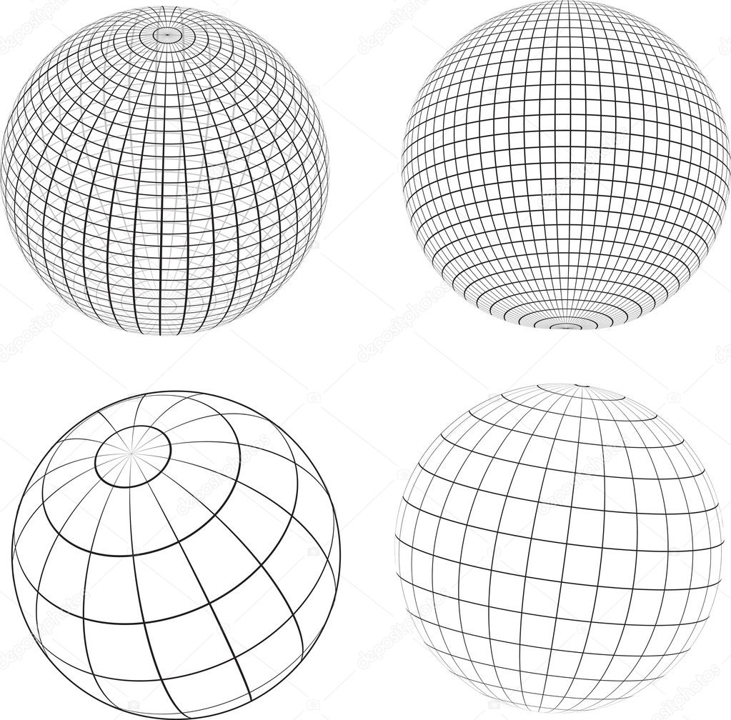 Wireframe globes