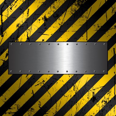 grunge zemin üzerine metal plaka