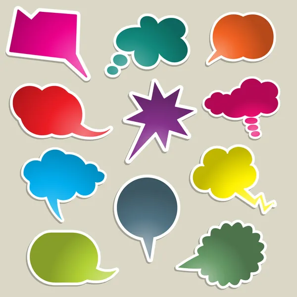 Brightly coloured speech bubbles — Stock Vector