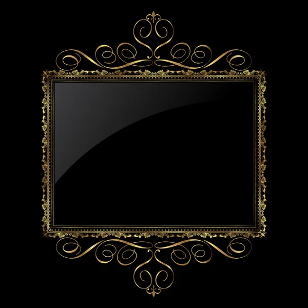 Decorative gold and black frame — Stock Vector